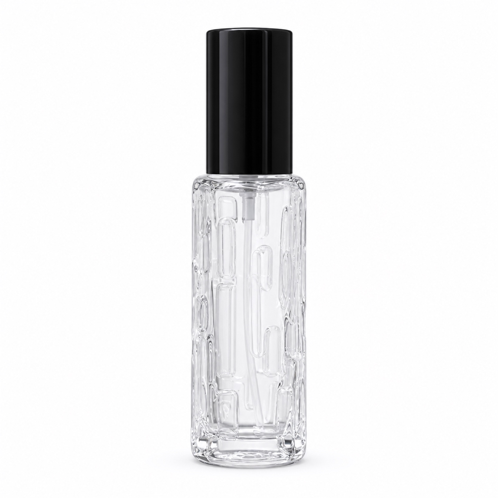 TRV-010 10ml Embossed Glass Perfume Spray Bottle