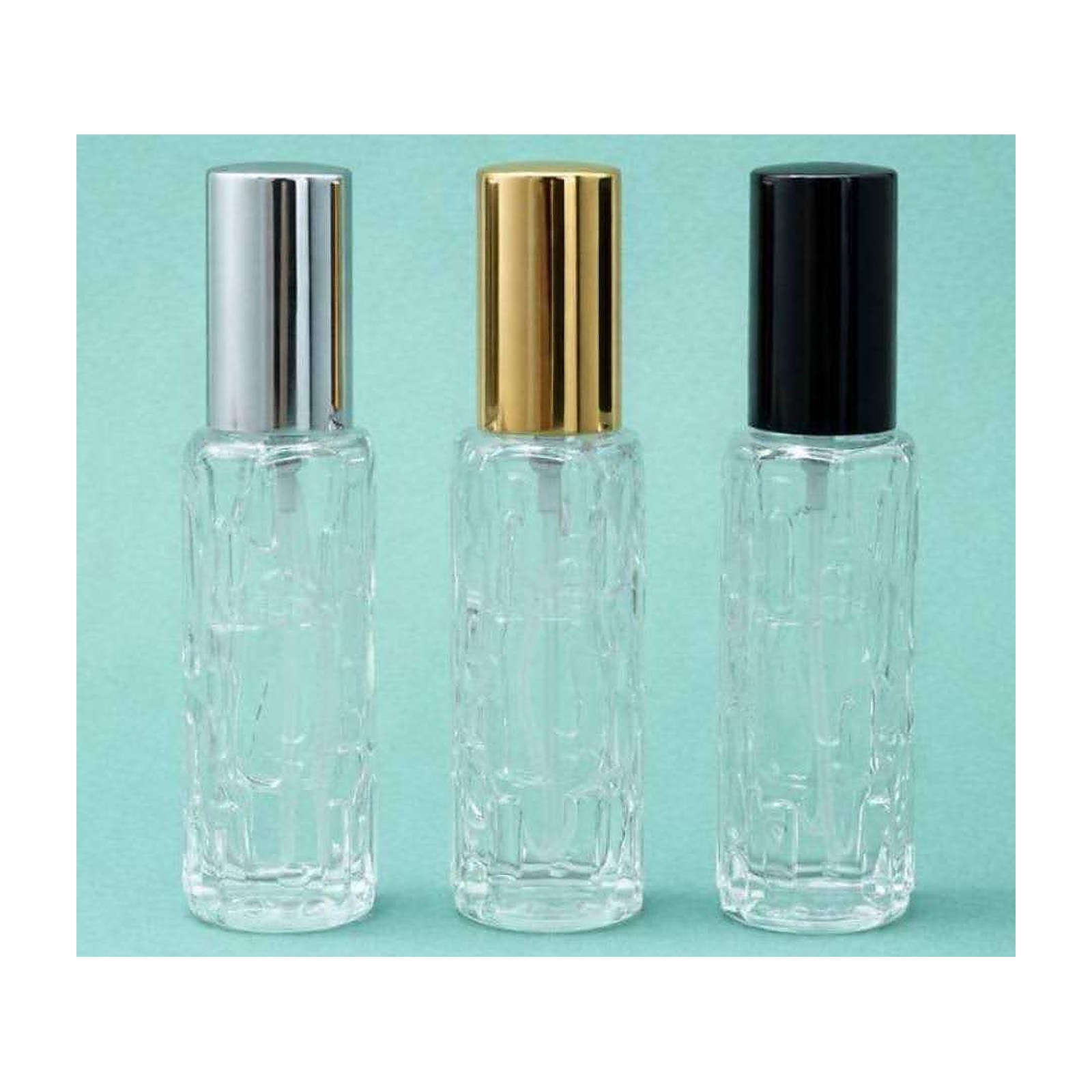 TRV-010 10ml Embossed Glass Perfume Spray Bottle